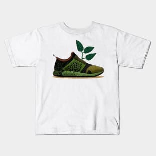 Step into Sustainability with the Green Running Sneaker Kids T-Shirt